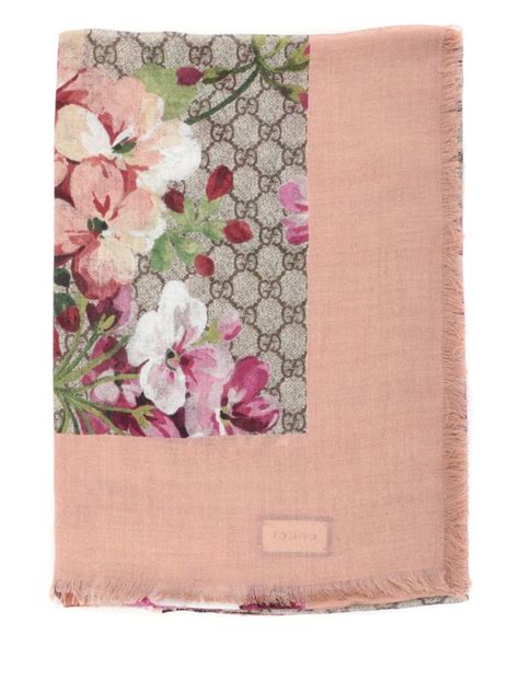 gucci pink pashmina|Gucci scarf with fur trim.